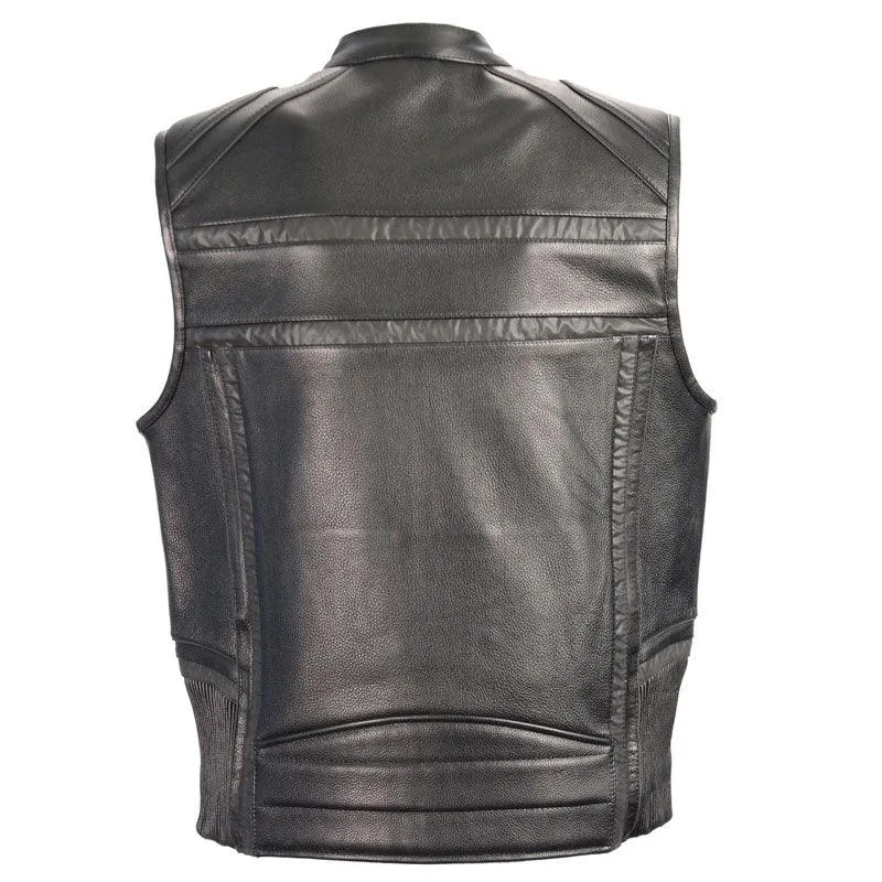 MEN'S REFLECTIVE BAND & PIPING ZIP FRONT VEST