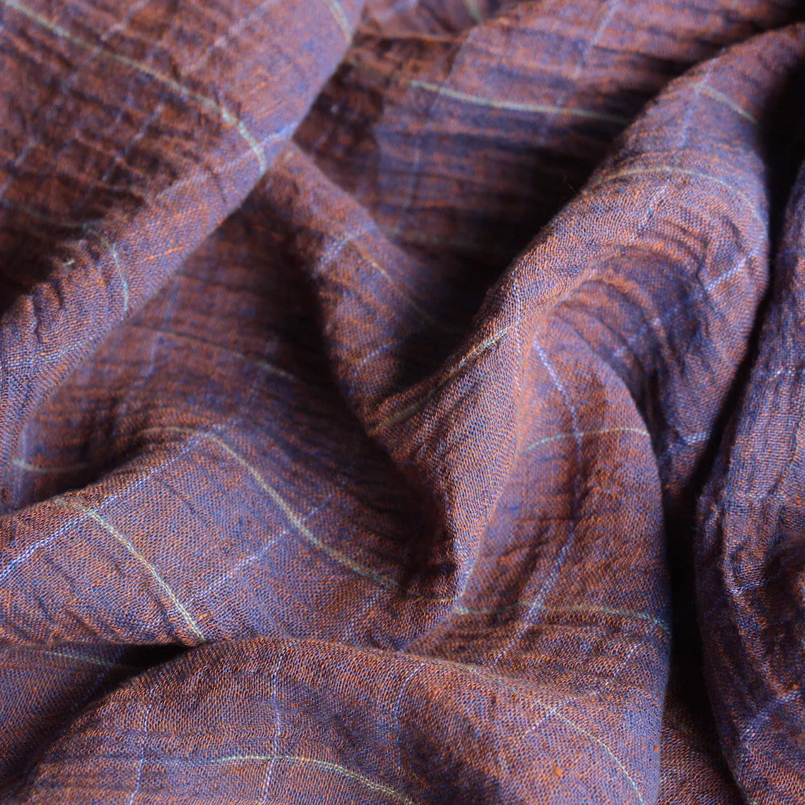 Milos Rust Crinkle Linen