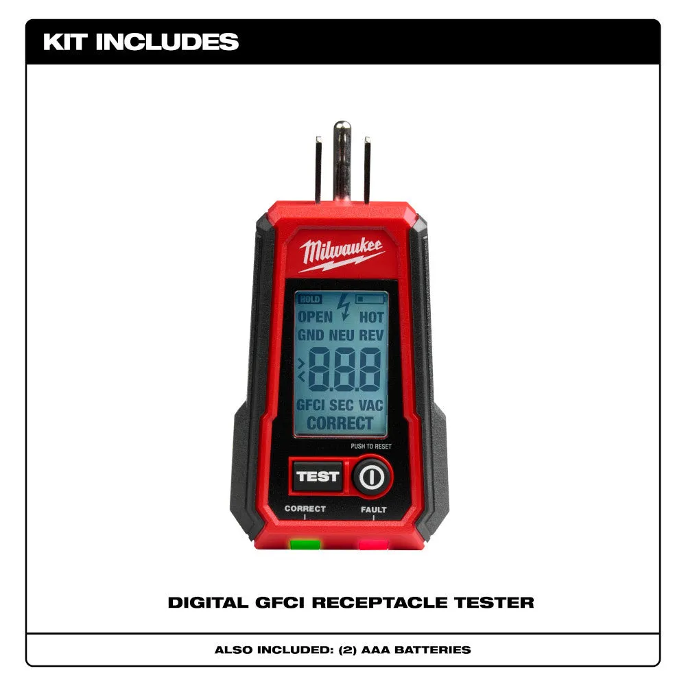 Milwaukee 2224-20 Digital GFCI Receptacle Tester