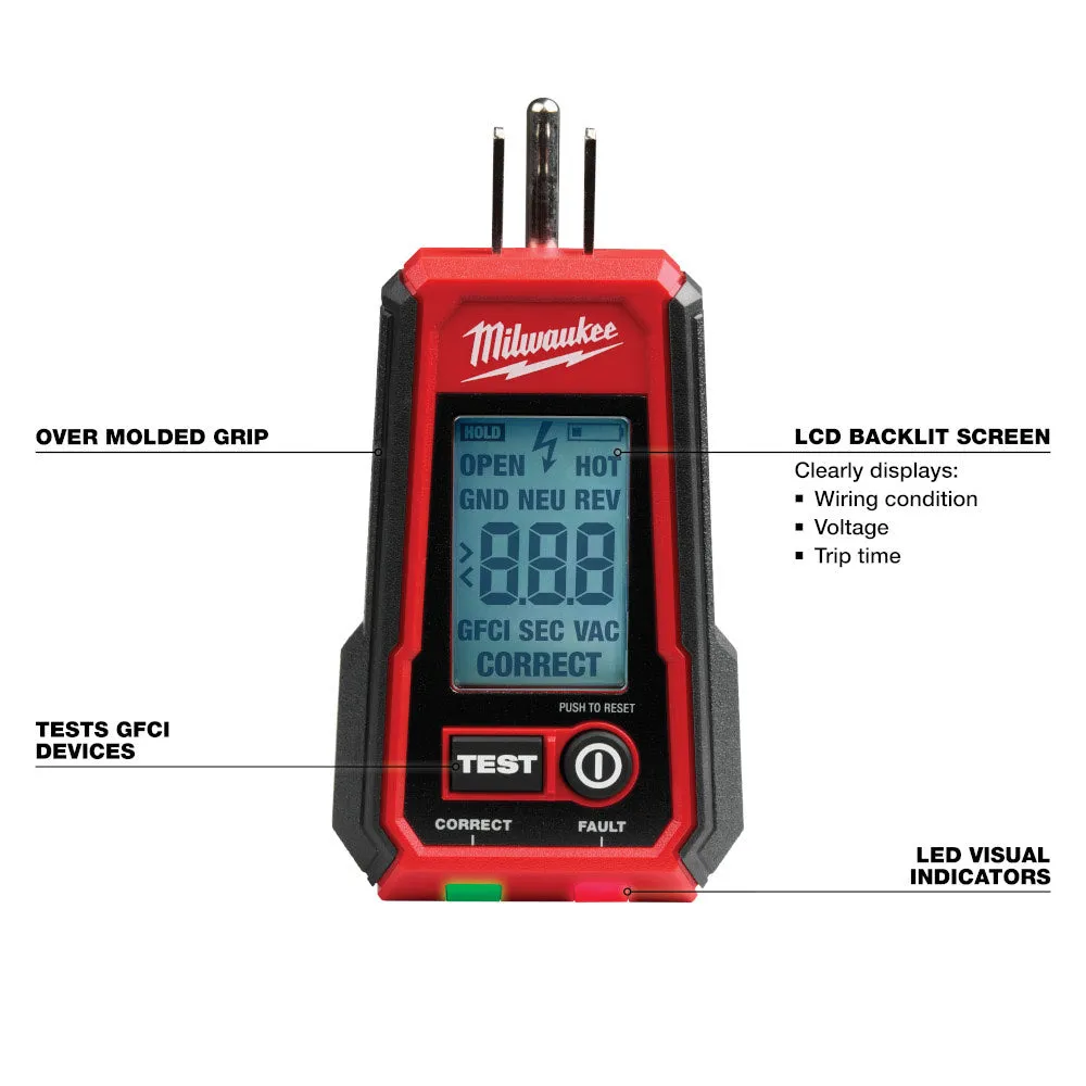 Milwaukee 2224-20 Digital GFCI Receptacle Tester