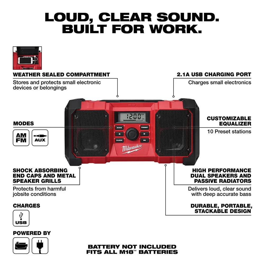 Milwaukee 2890-20 M18 Jobsite Radio