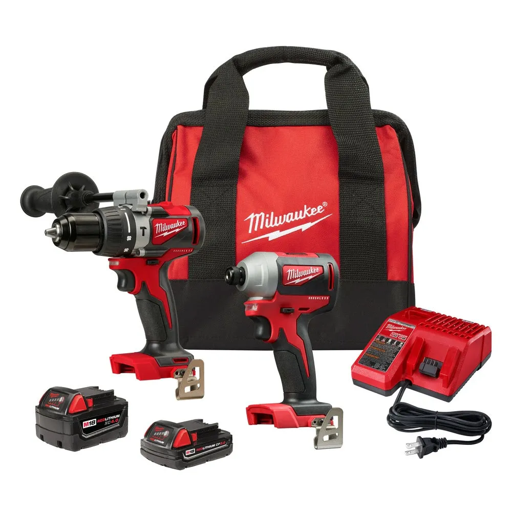 Milwaukee 2893-22CX M18 Brushless Hammer Drill/Impact Combo Kit 2.0,4.0