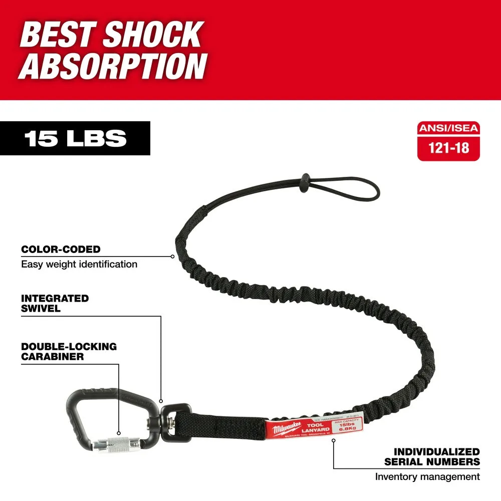 Milwaukee 48-22-8815 15 lb 36.3" Shock Absorbing and Locking Tool Lanyard