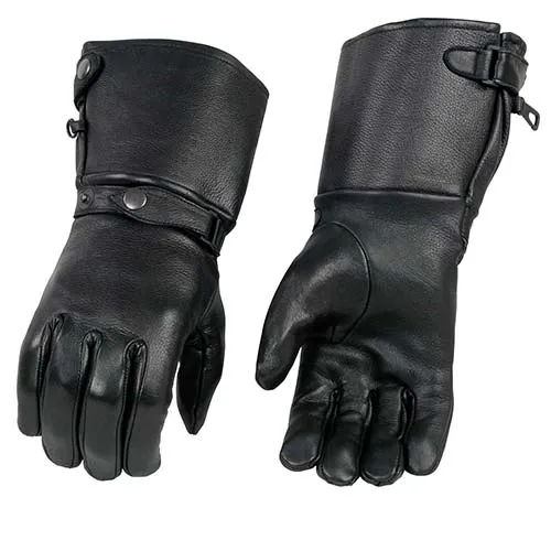 Milwaukee Leather Men's Gauntlet Motorcycle Hand Gloves- Deerskin Long