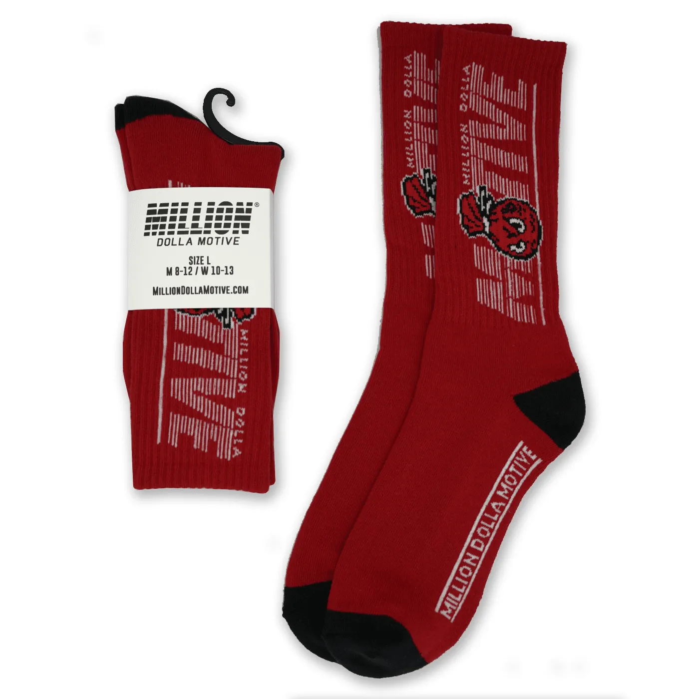 Motive - Red Crew Socks (2 Pairs)