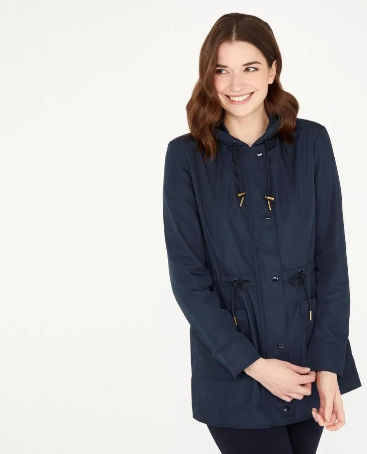 Navy Long Length Rain Coat