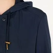 Navy Long Length Rain Coat