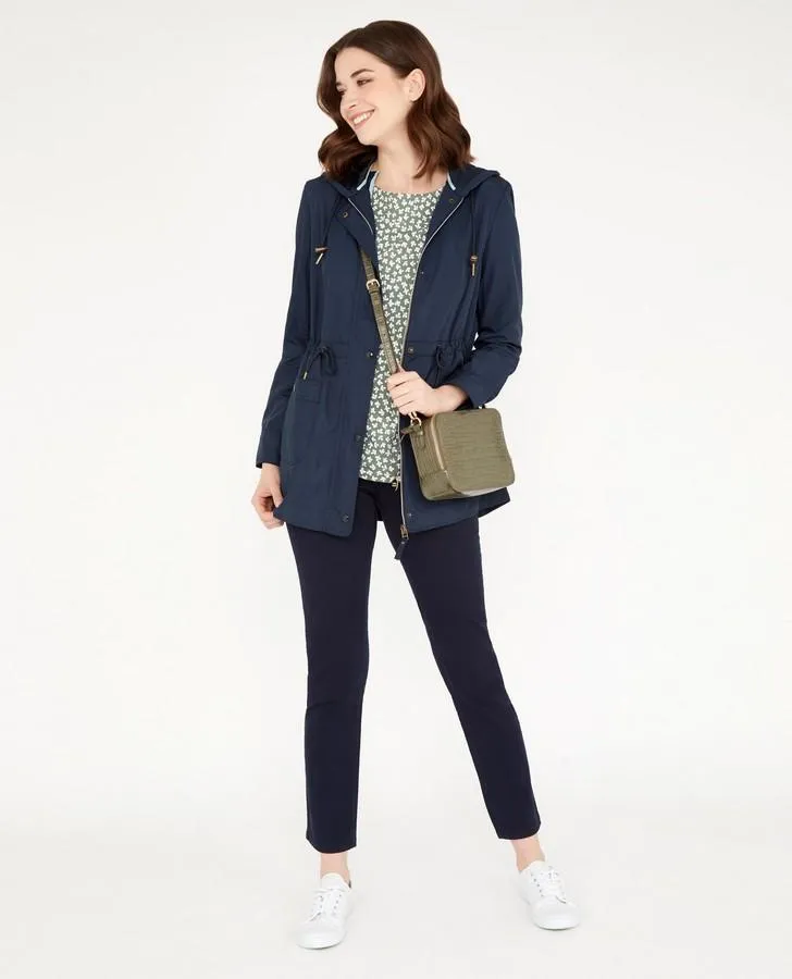 Navy Long Length Rain Coat