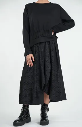 Netted Noir Black Skirt Co-ord