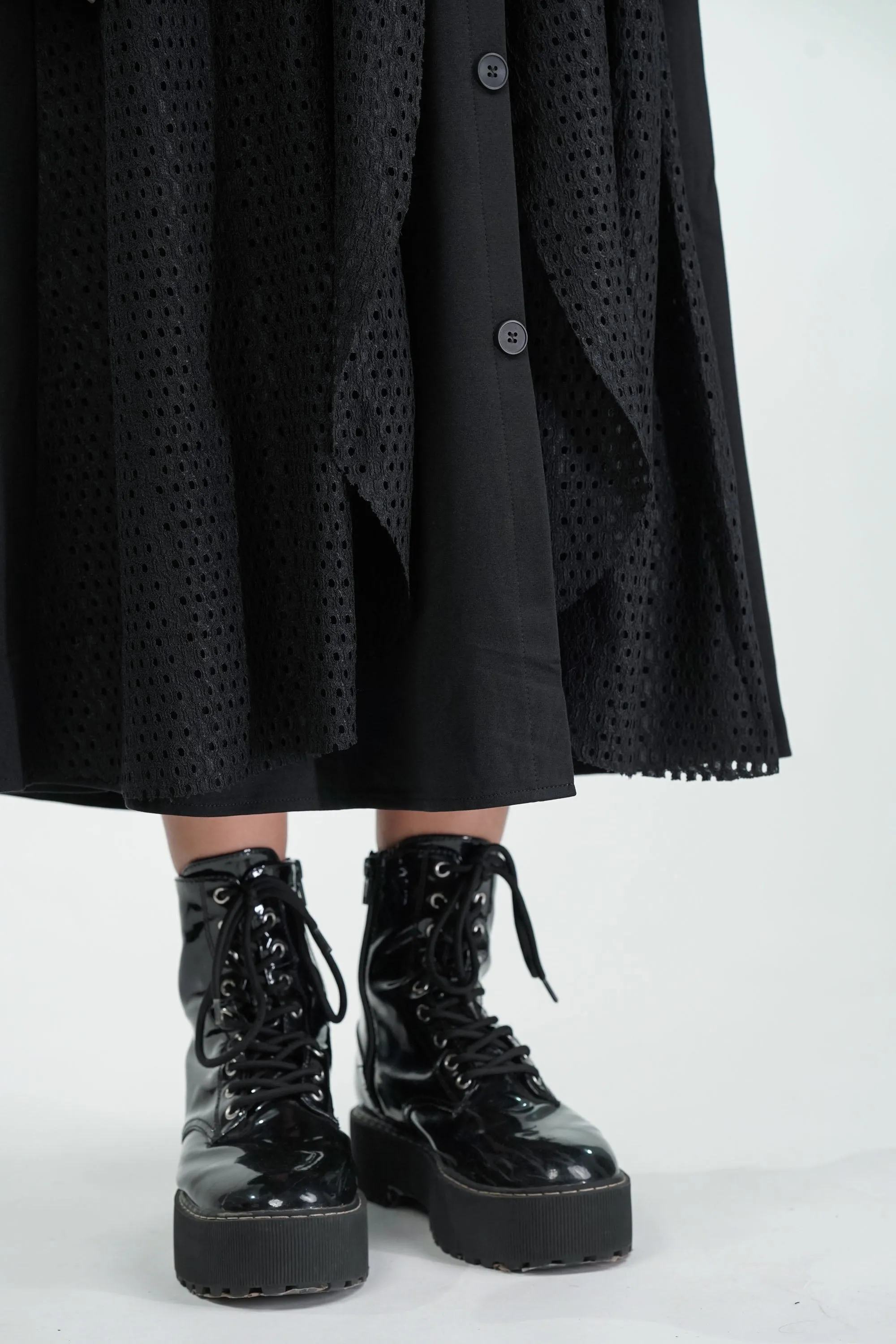 Netted Noir Black Skirt Co-ord