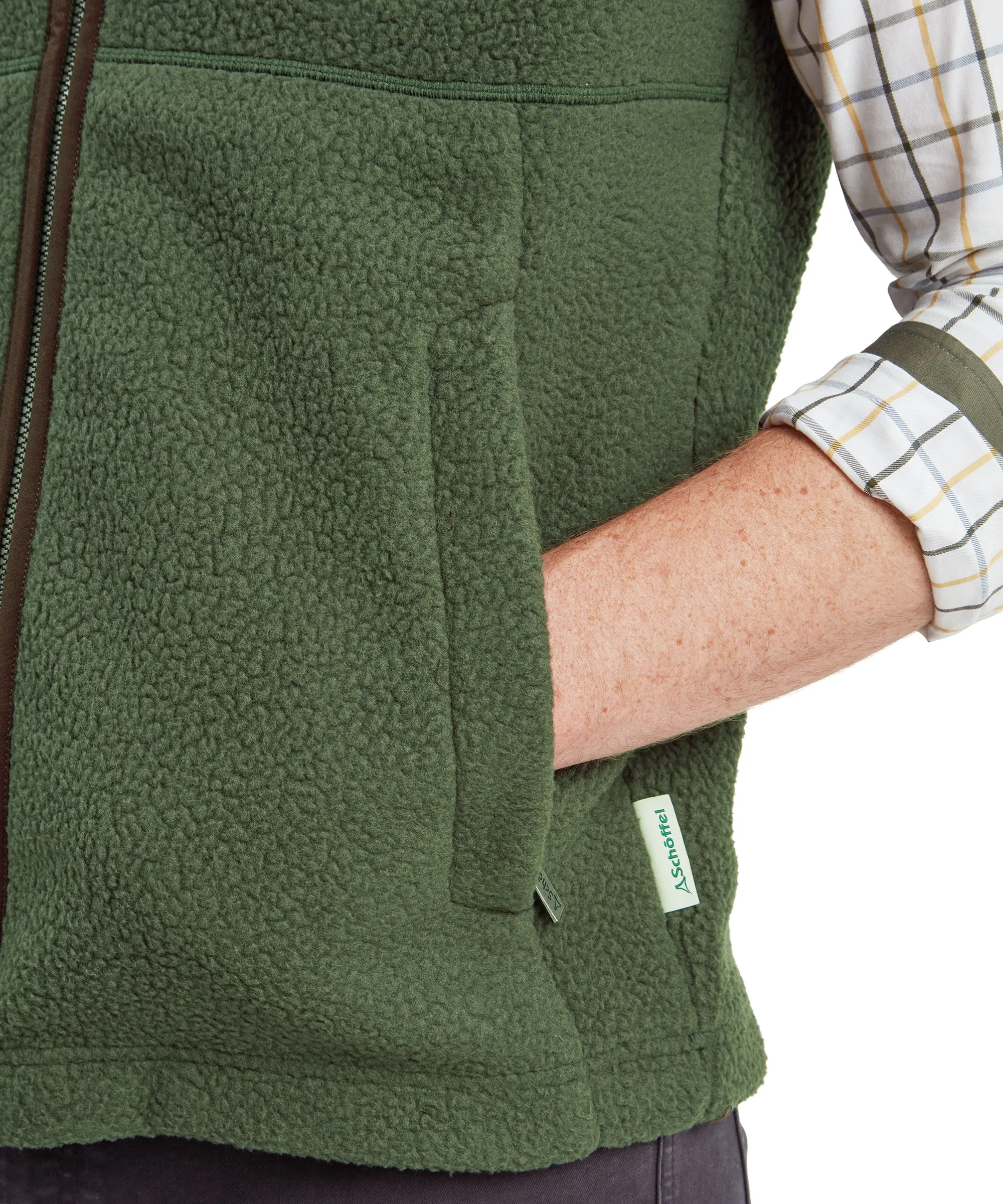 Oakham Retro Fleece Gilet - Woodland