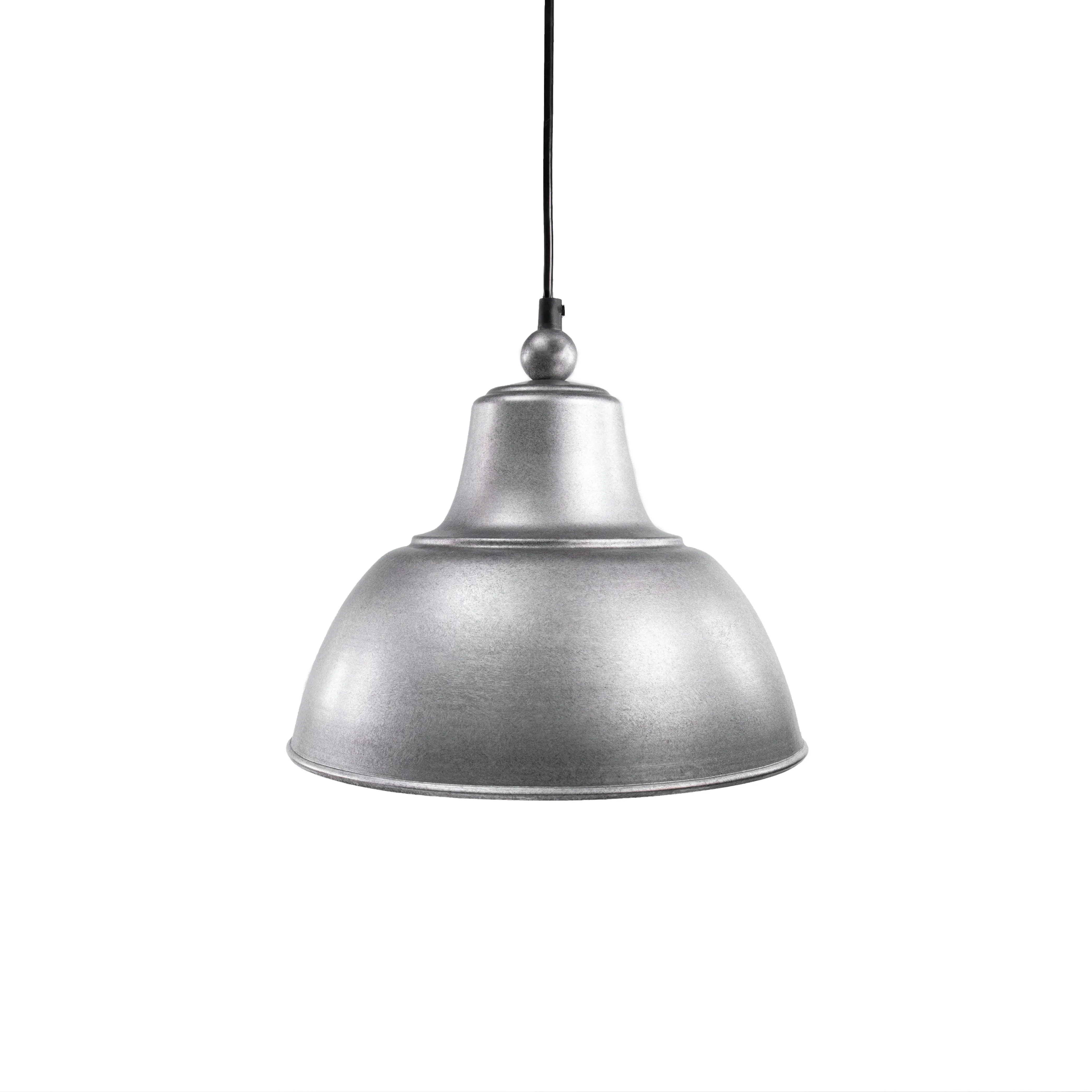 Oakhouse 11.5” Barn Style Farmhouse Indoor / Outdoor Pendant Light, Damp Location, White Reflective Shade, Black, Galvanize or Rustic Bronze Finish