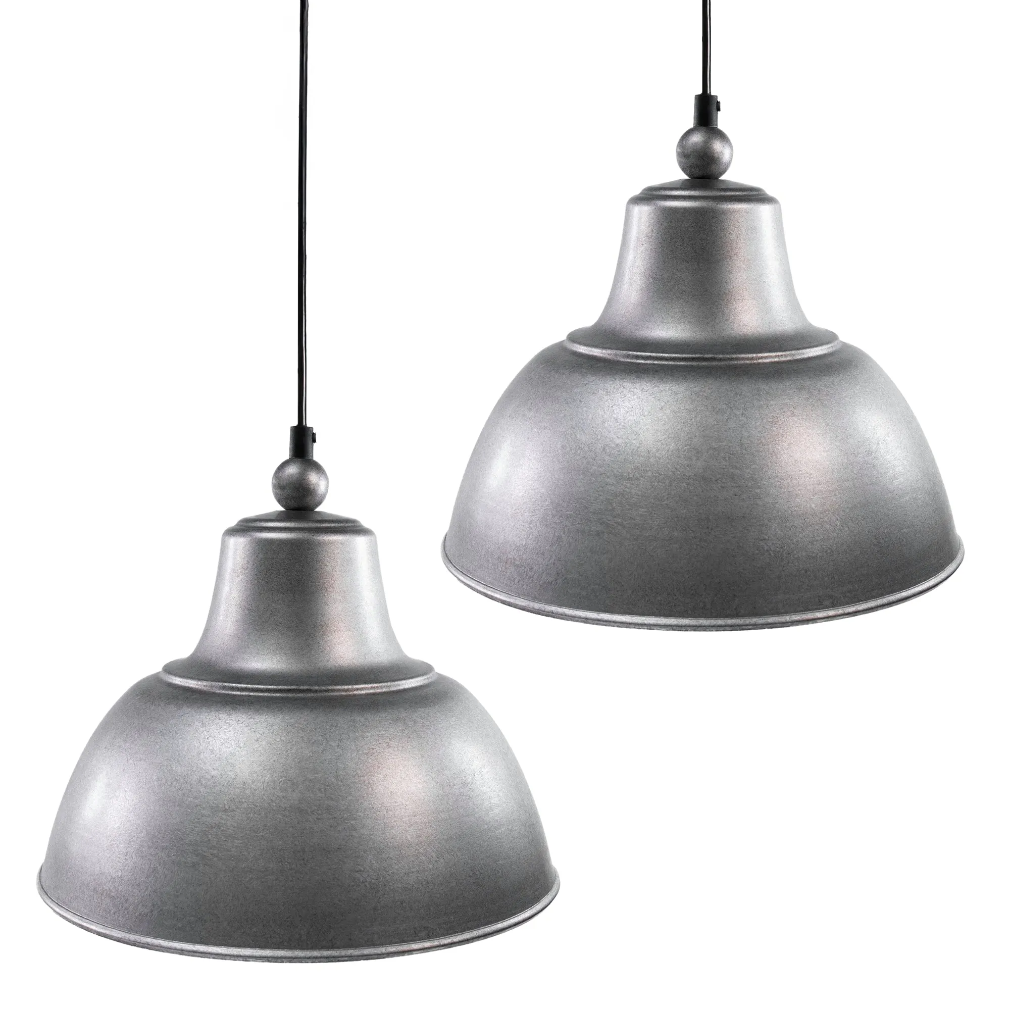 Oakhouse 11.5” Barn Style Farmhouse Indoor / Outdoor Pendant Light, Damp Location, White Reflective Shade, Black, Galvanize or Rustic Bronze Finish