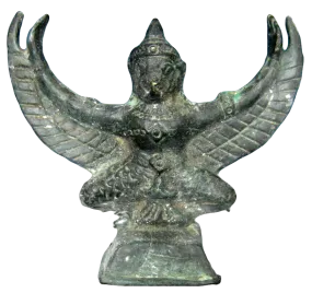 Old Bronze Garuda Statue from Angkor Wat Cambodia 4.5in