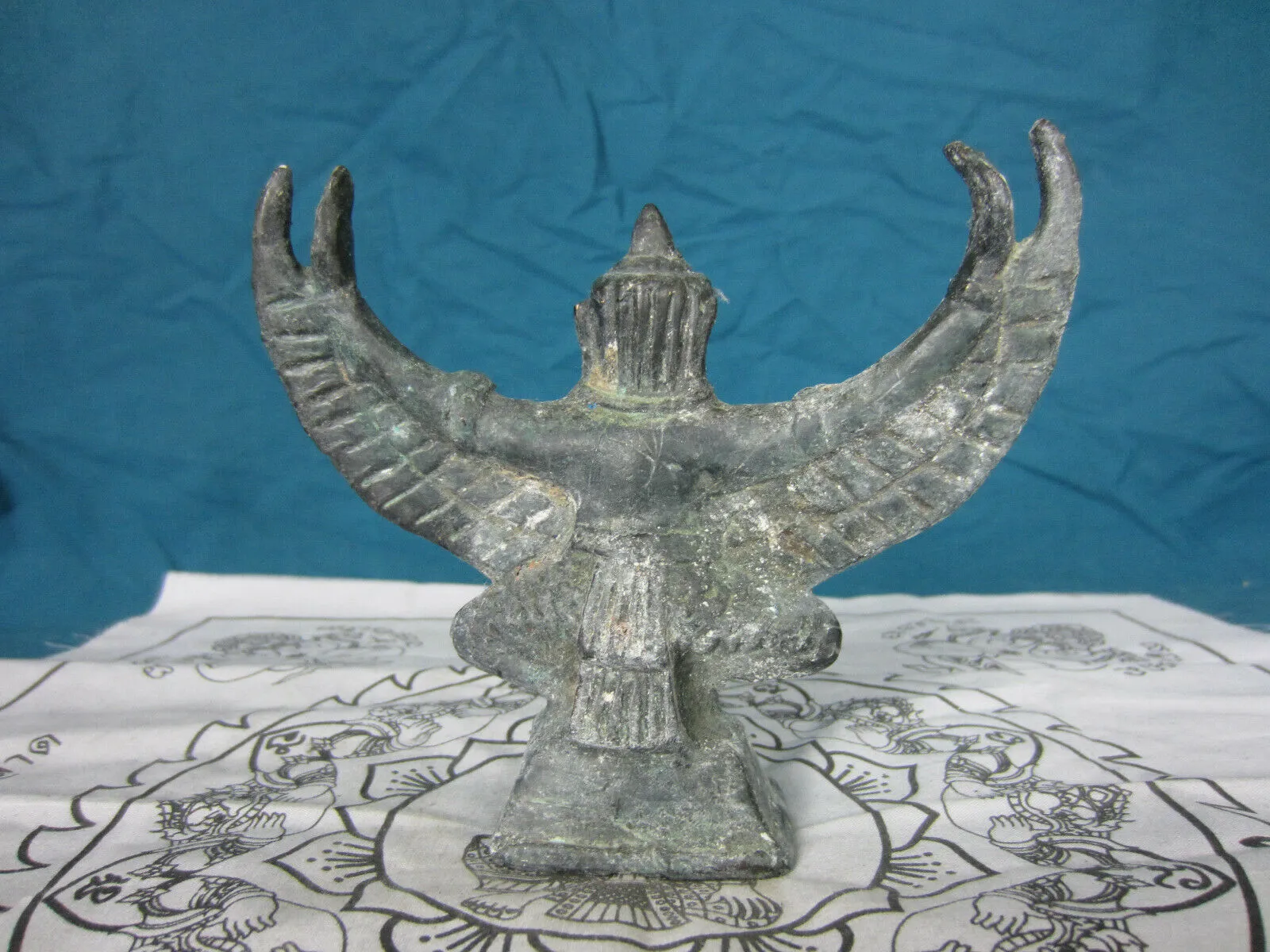 Old Bronze Garuda Statue from Angkor Wat Cambodia 4.5in