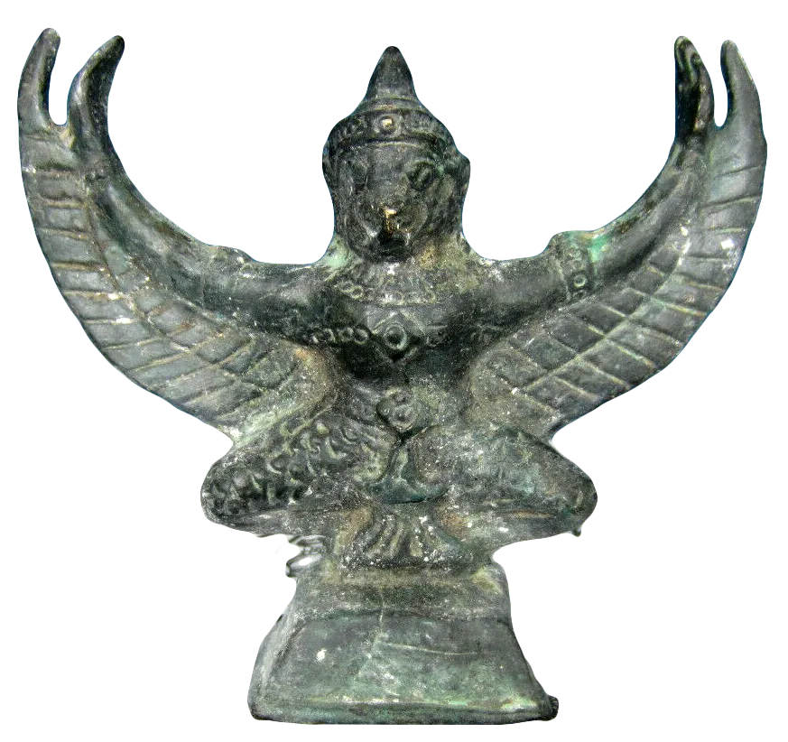 Old Bronze Garuda Statue from Angkor Wat Cambodia 4.5in