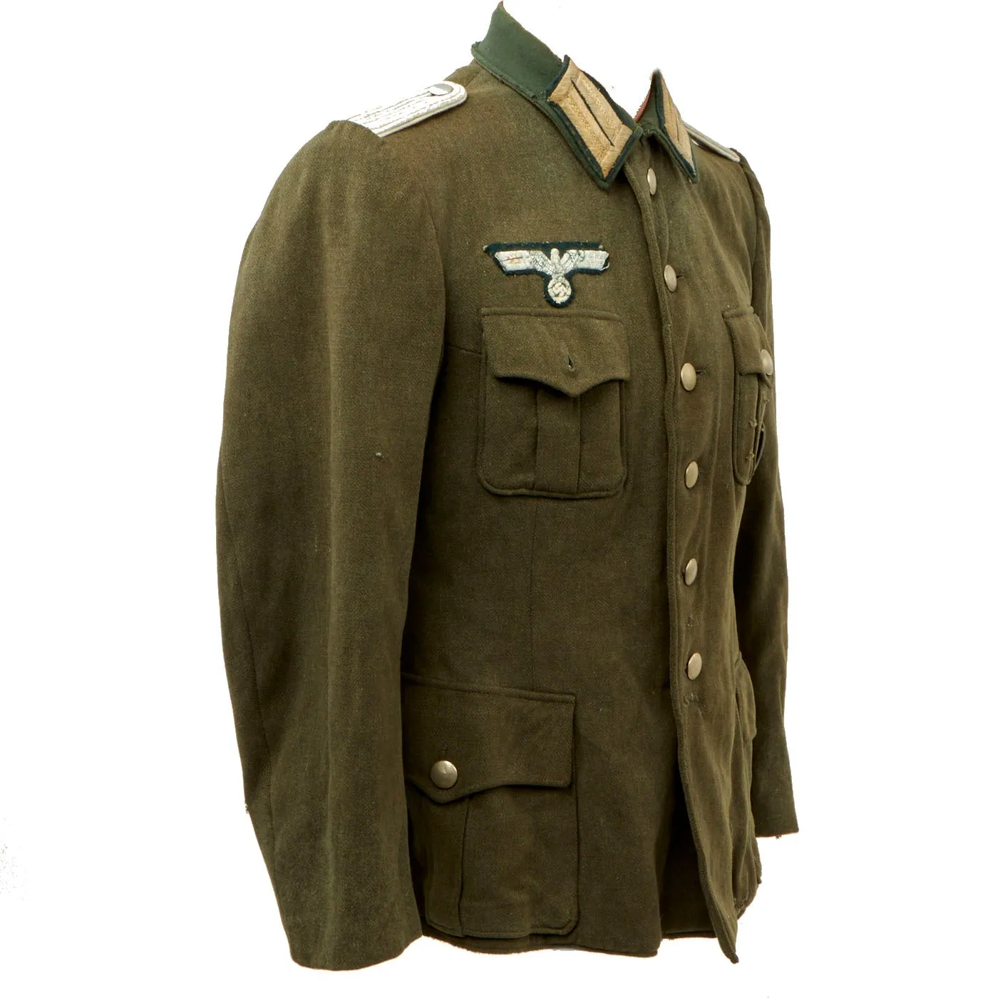 Original German WWII Heer Army Lieutenant M-36 Tunic With Wound Badge