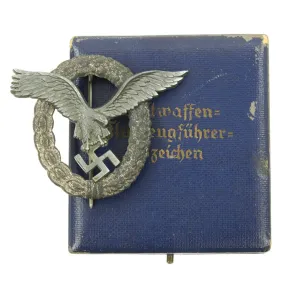 Original German WWII Luftwaffe Pilot Badge in Case - Flugzeugführerabzeichen