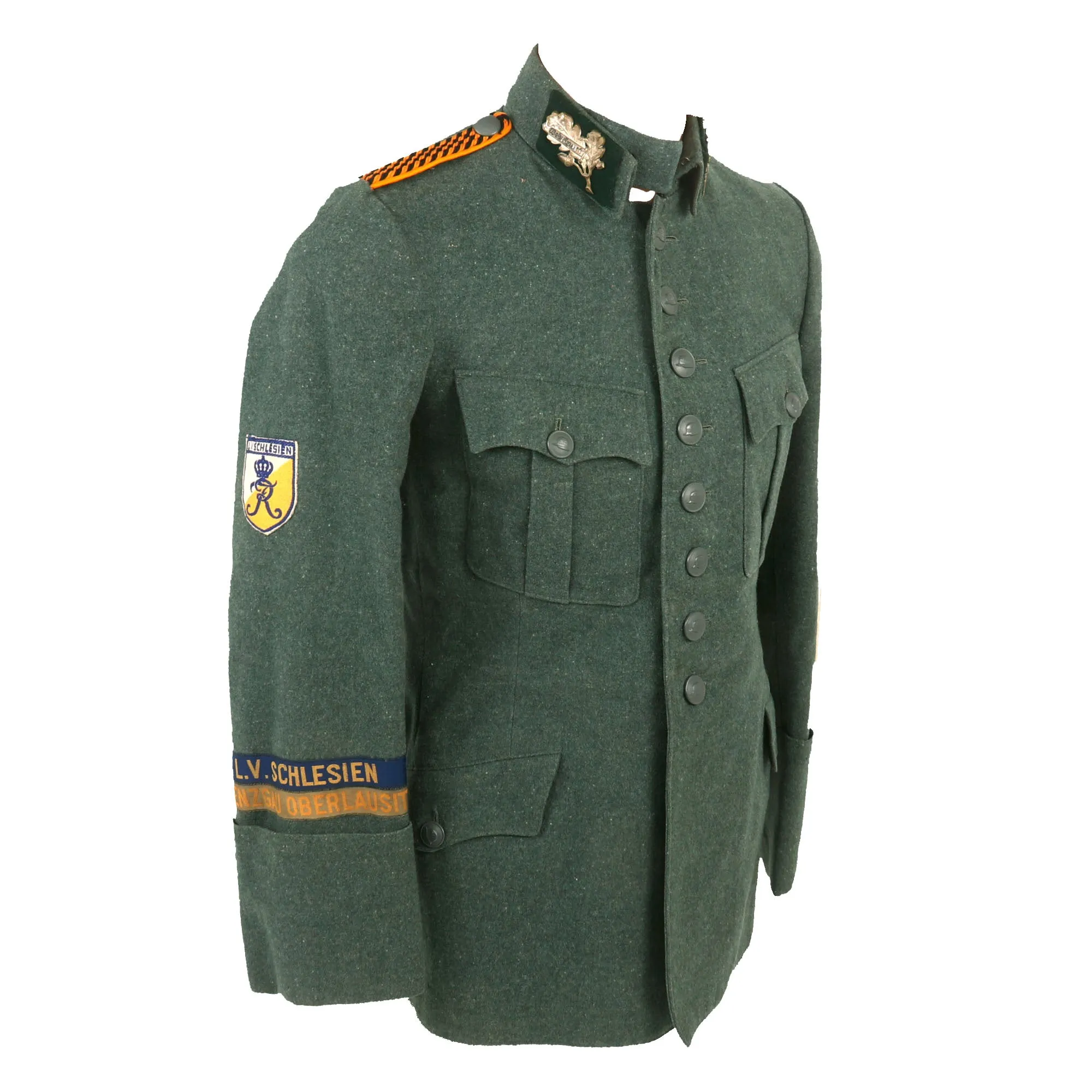 Original Weimar German L.V. Schlesien District Der Stahlhelmbund Uniform Tunic with Wehrsport Collar Devices & Cuff Titles - Gruppe Gilbweft