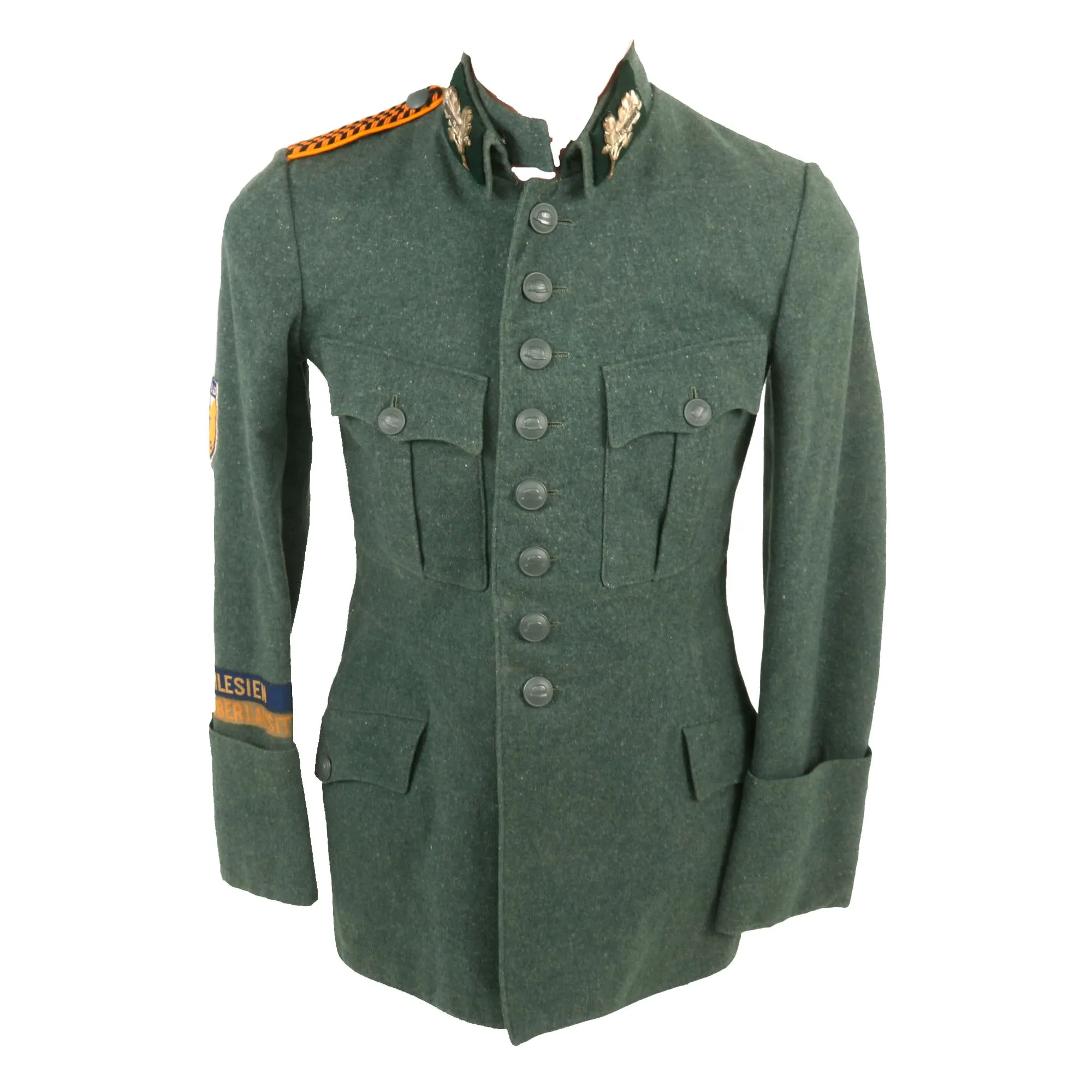 Original Weimar German L.V. Schlesien District Der Stahlhelmbund Uniform Tunic with Wehrsport Collar Devices & Cuff Titles - Gruppe Gilbweft