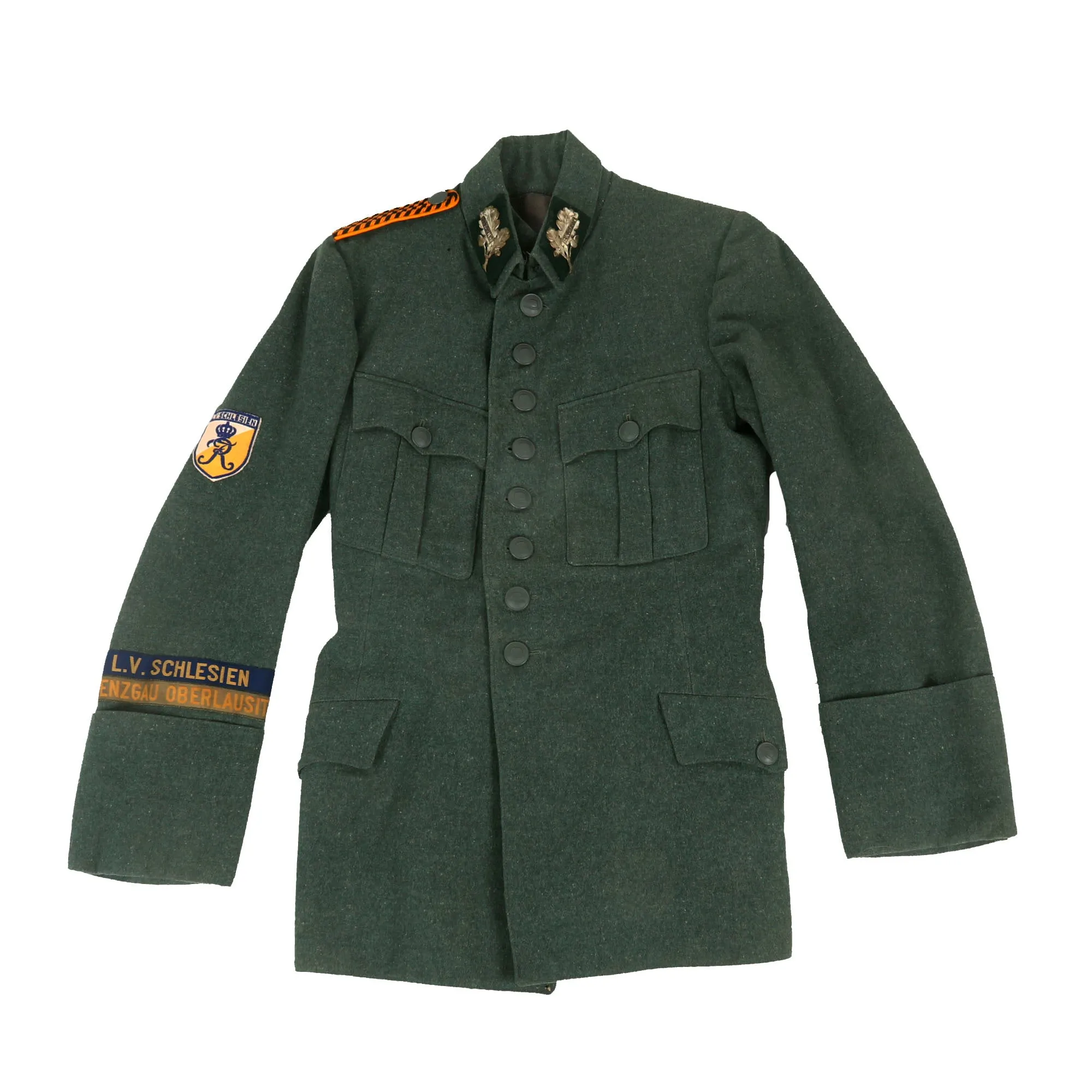 Original Weimar German L.V. Schlesien District Der Stahlhelmbund Uniform Tunic with Wehrsport Collar Devices & Cuff Titles - Gruppe Gilbweft