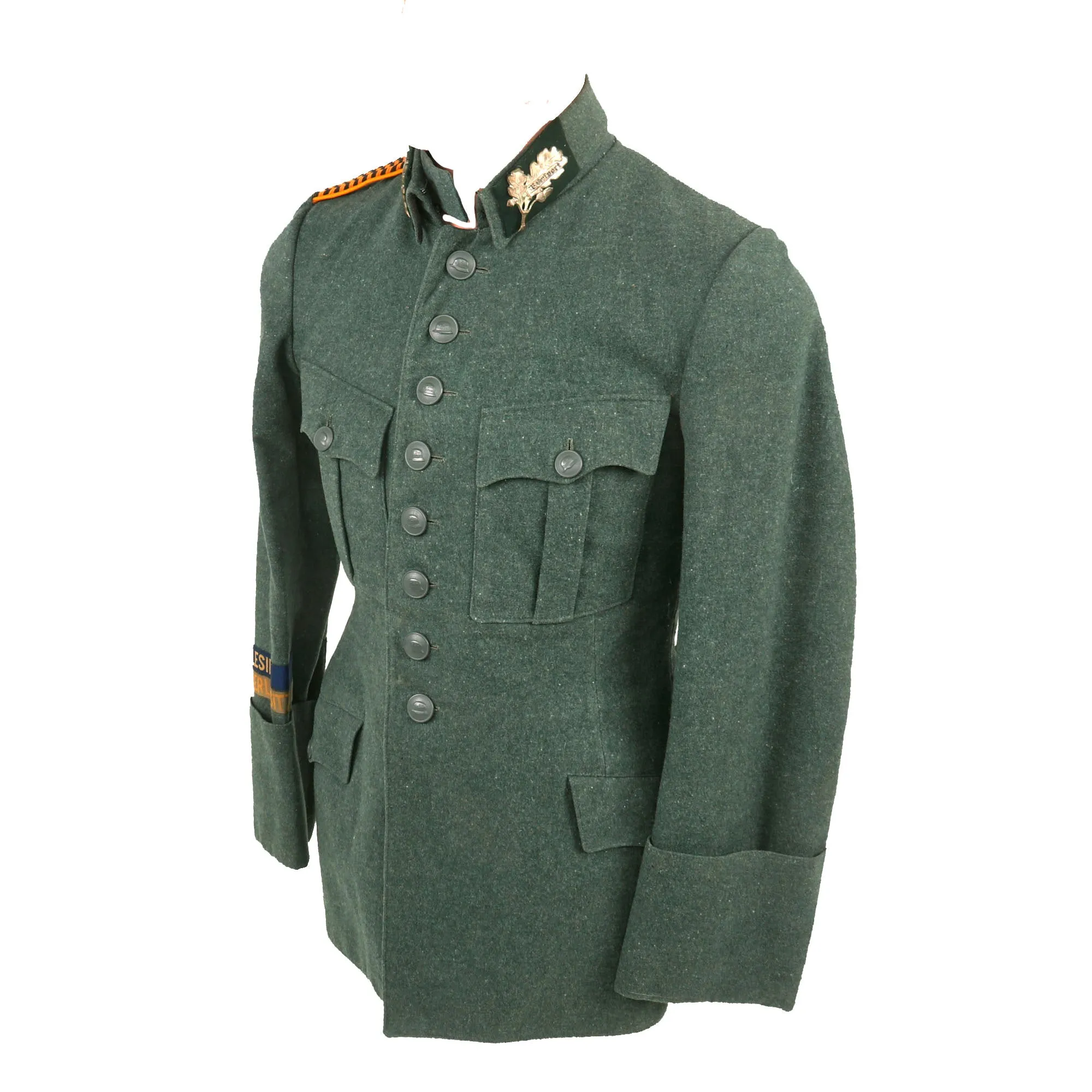 Original Weimar German L.V. Schlesien District Der Stahlhelmbund Uniform Tunic with Wehrsport Collar Devices & Cuff Titles - Gruppe Gilbweft