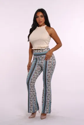 Palazzo Pants - Boho Baby Blue Green