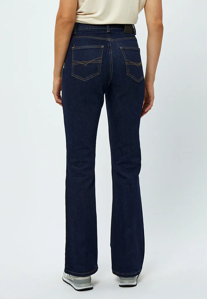 PCLinda HW Flared Jeans - Dark Blue