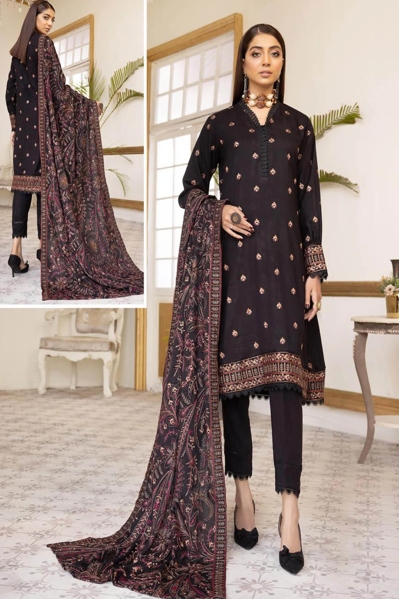 Pearl by Riaz Arts Unstitched 3 Piece Exclusive Shawl Collection'2022-PE-03