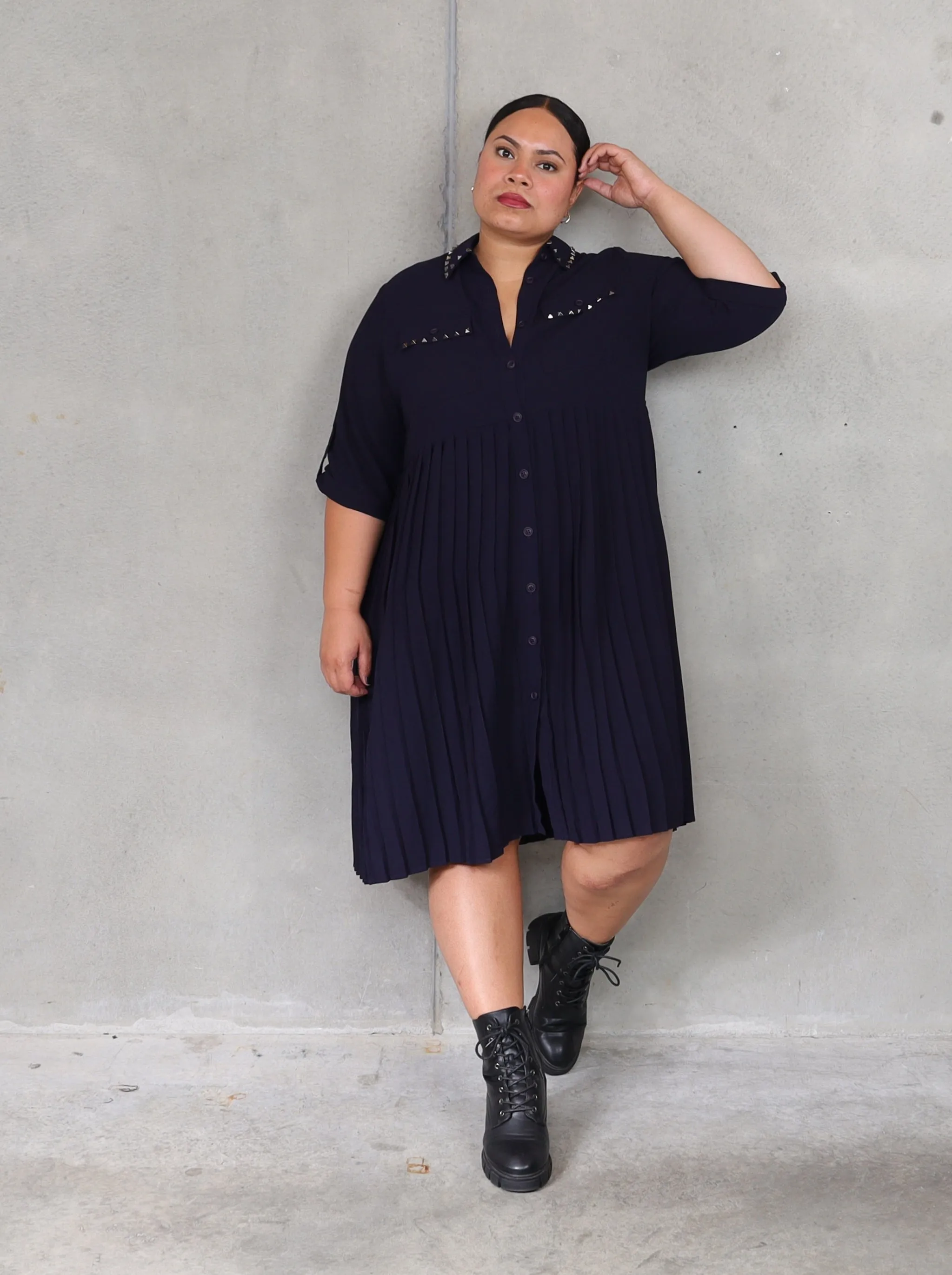 Penny Lane Dress - Navy Studs