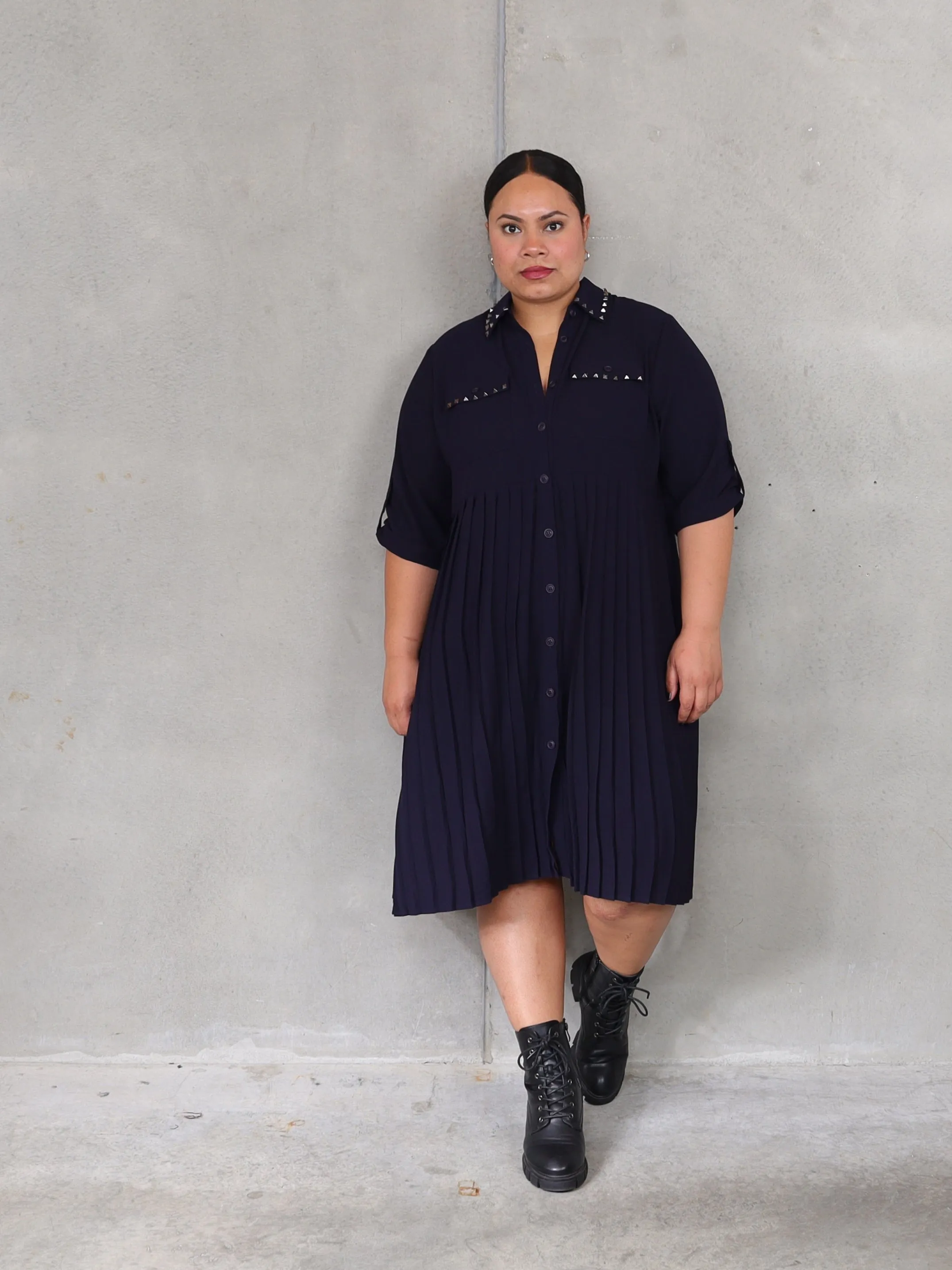 Penny Lane Dress - Navy Studs