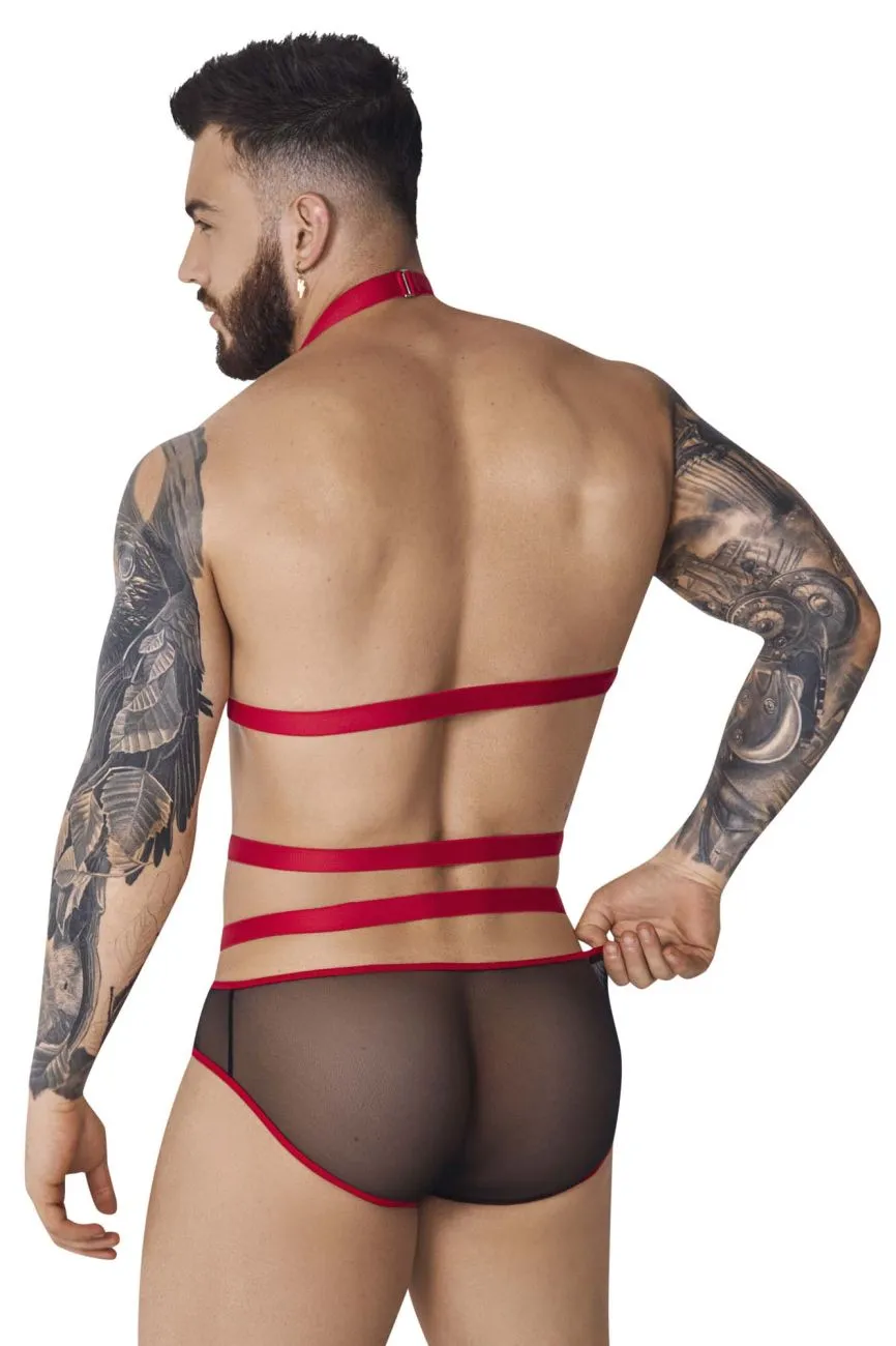 Pikante PIK 1084 Lips Harness Briefs Color Red