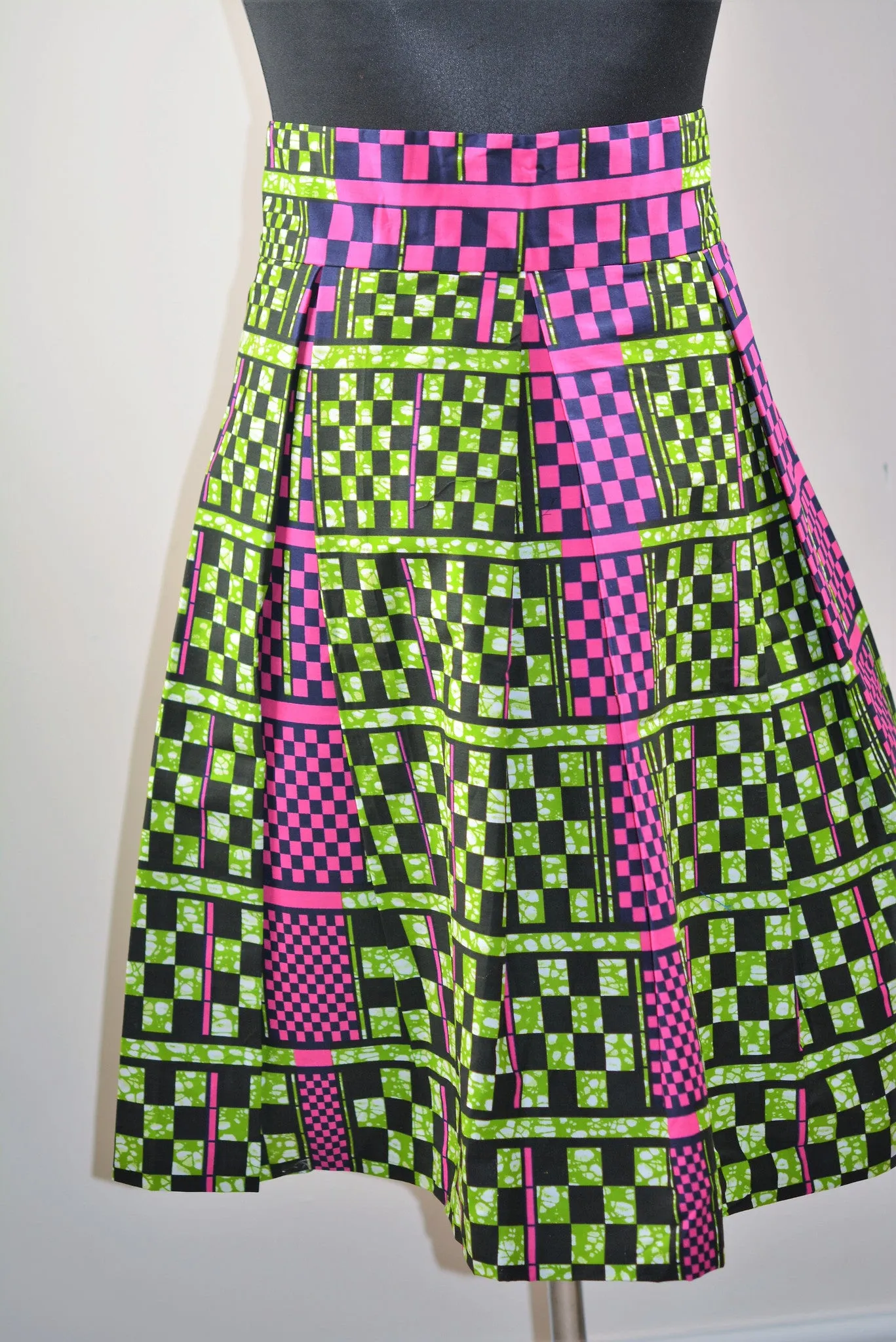 Pleated Skirt made with Ankara Print Fabric