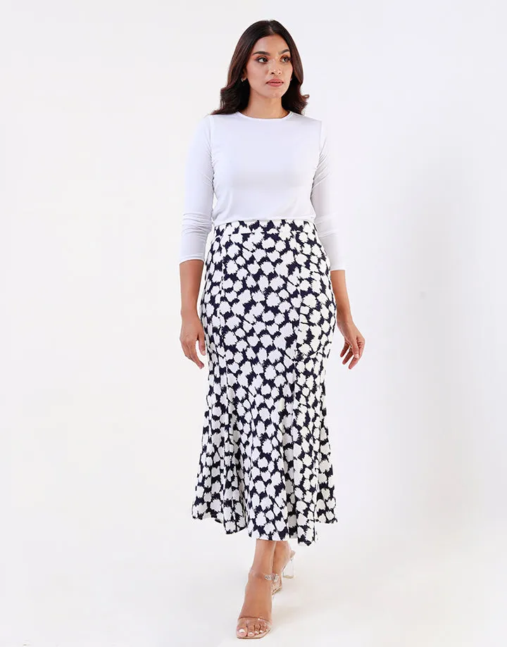 Printed 6psc Fishtail Skirt