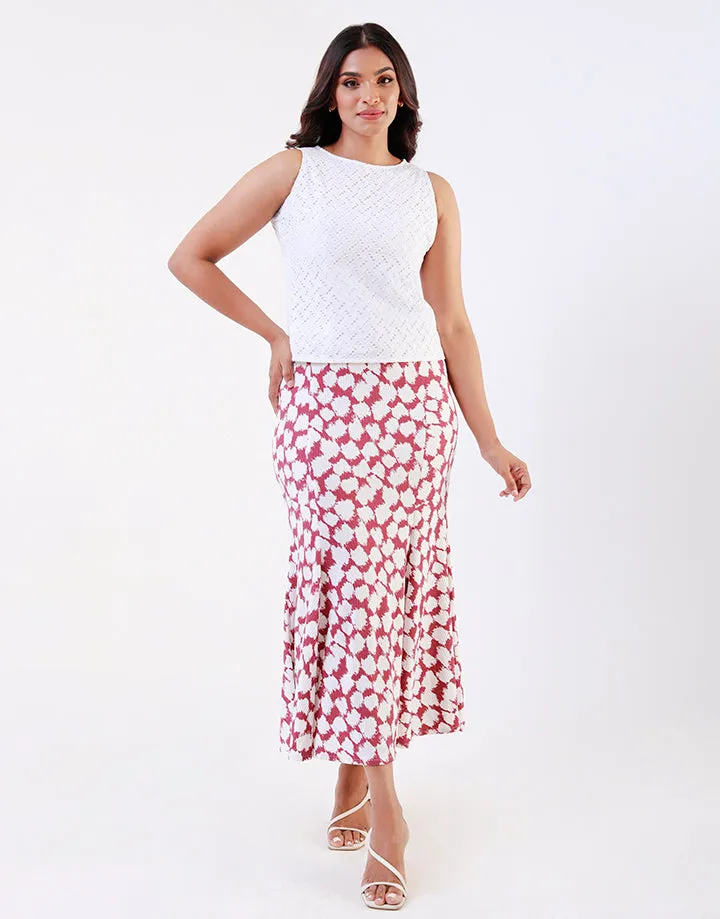 Printed 6psc Fishtail Skirt