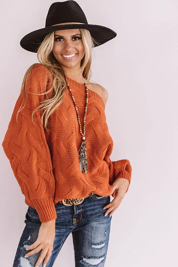 Pure Love Knit Tunic Sweater In Orange