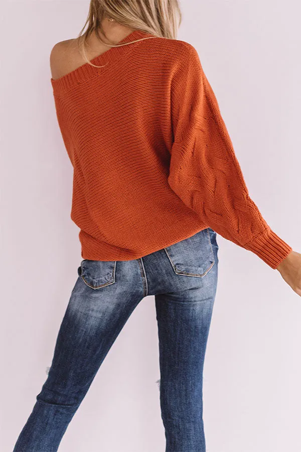 Pure Love Knit Tunic Sweater In Orange