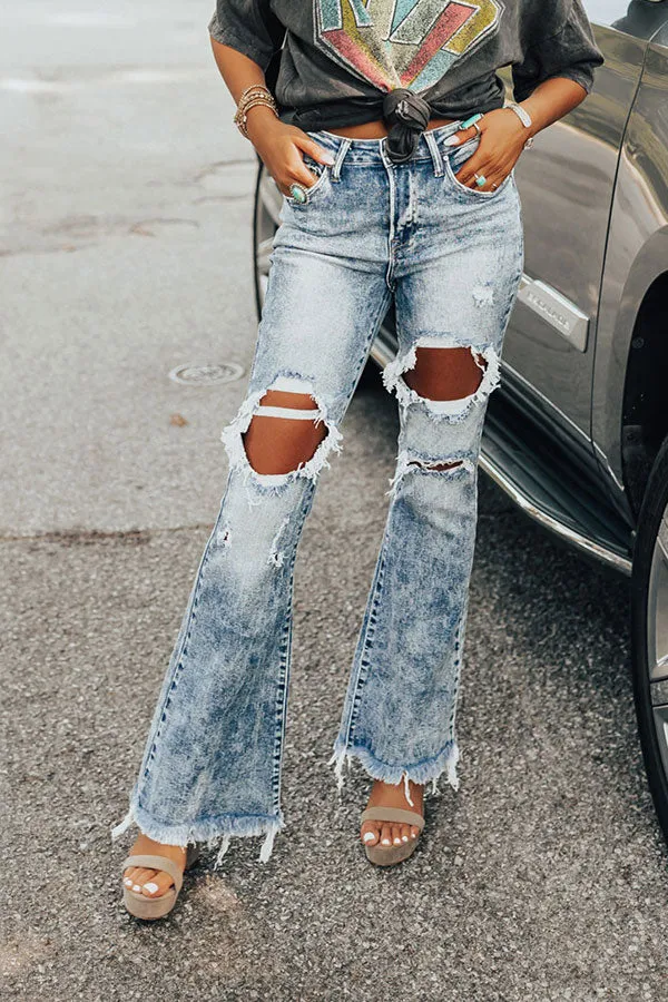 Risen The Emilio High Waist Distressed Flare