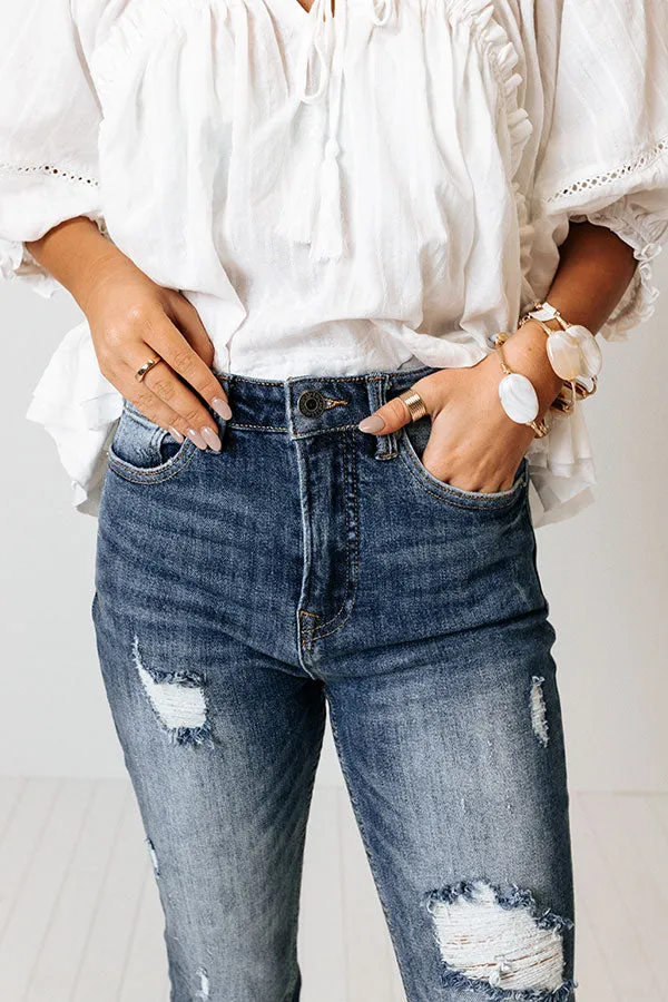 Risen The Roxbury High Waist Distressed Flares