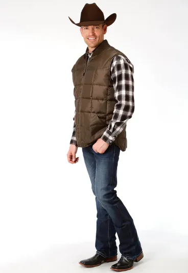 Roper Men's Chocolate Poly-Fill Quilted Vest 0763-0526