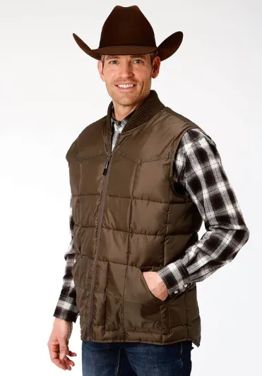 Roper Men's Chocolate Poly-Fill Quilted Vest 0763-0526