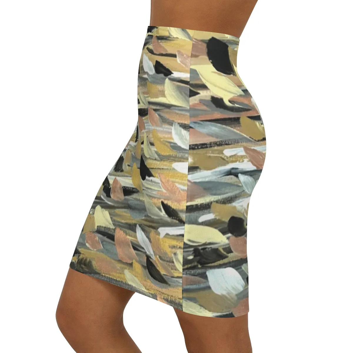 Rose Gold Brushstrokes Women's Mini Skirt