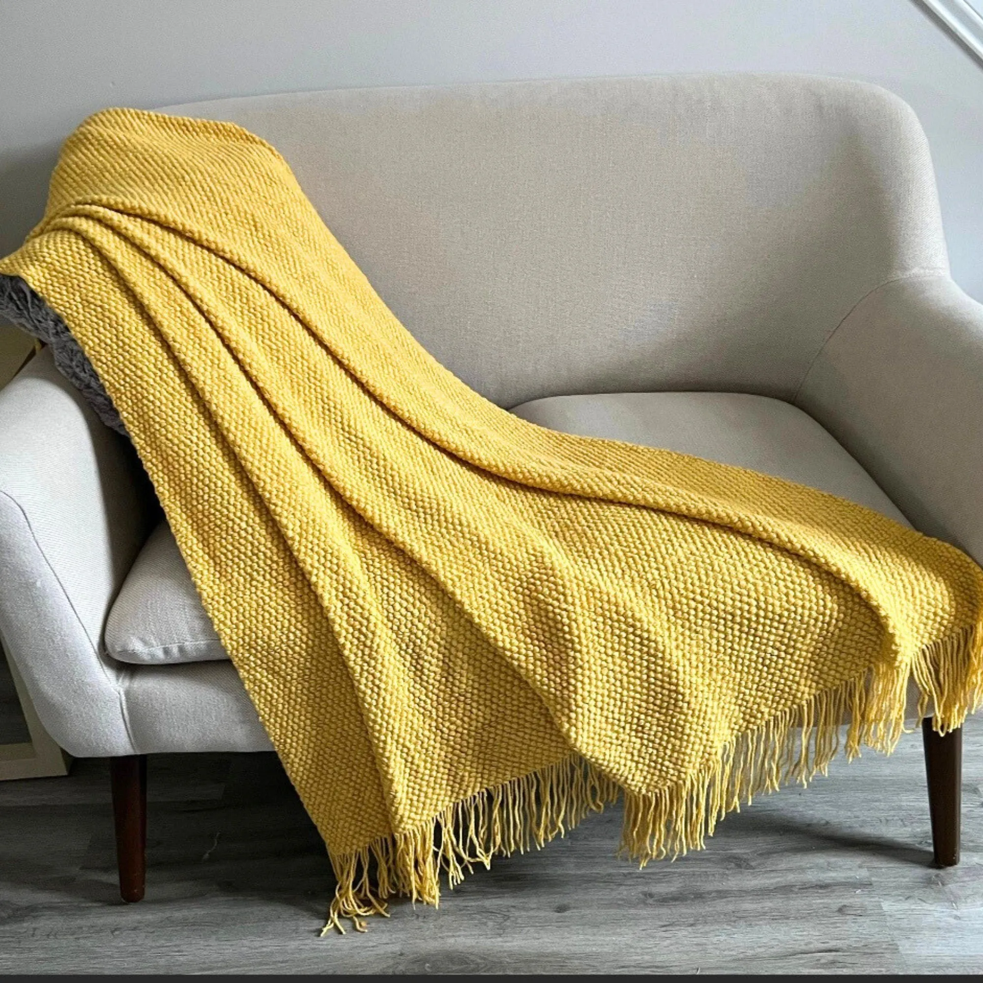 Rust Orange throw blanket, Soft and warm blanket with fringes, Cozy throw blanket for couch, Fall throw blanket, Cozy gift