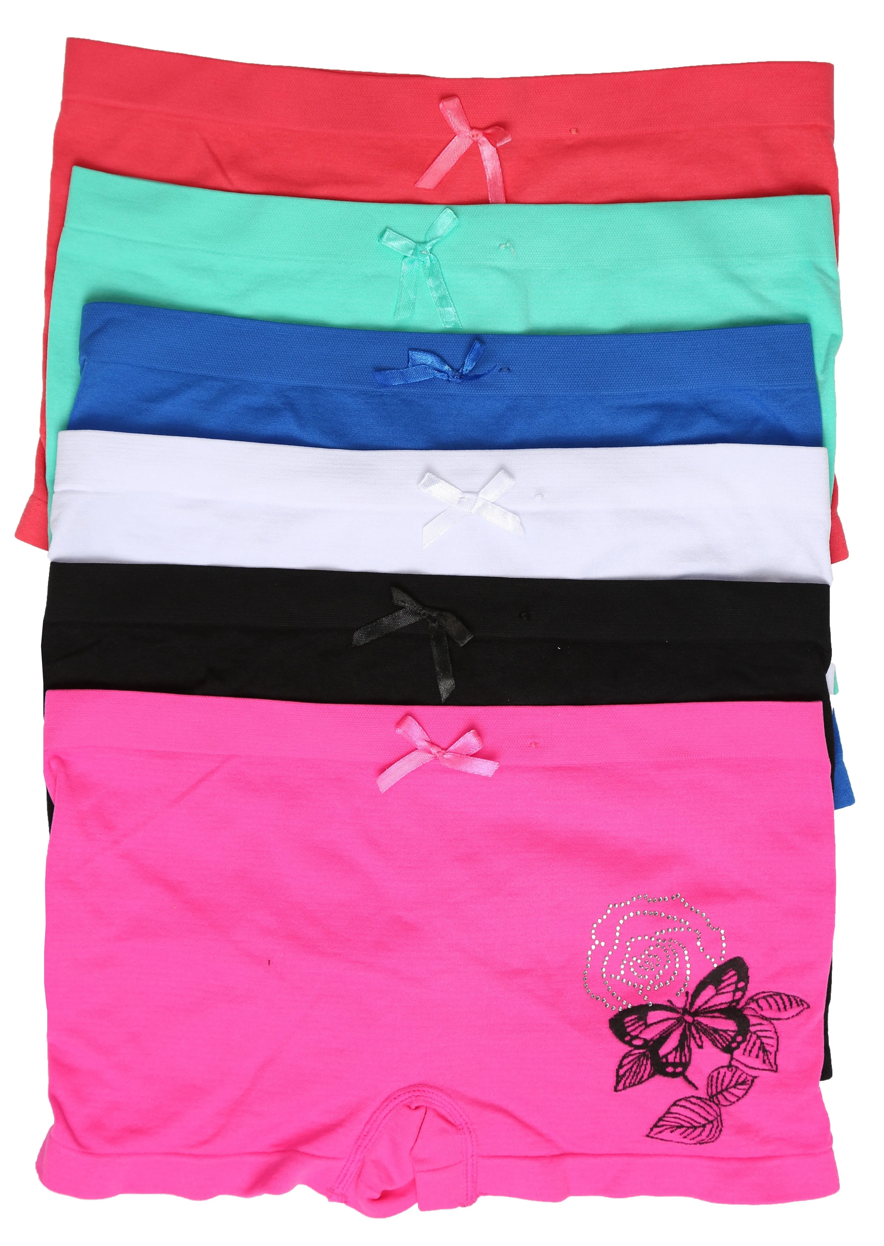 Sakkas Women's Seamless Stretch Boy Short Panties (6 Pack)