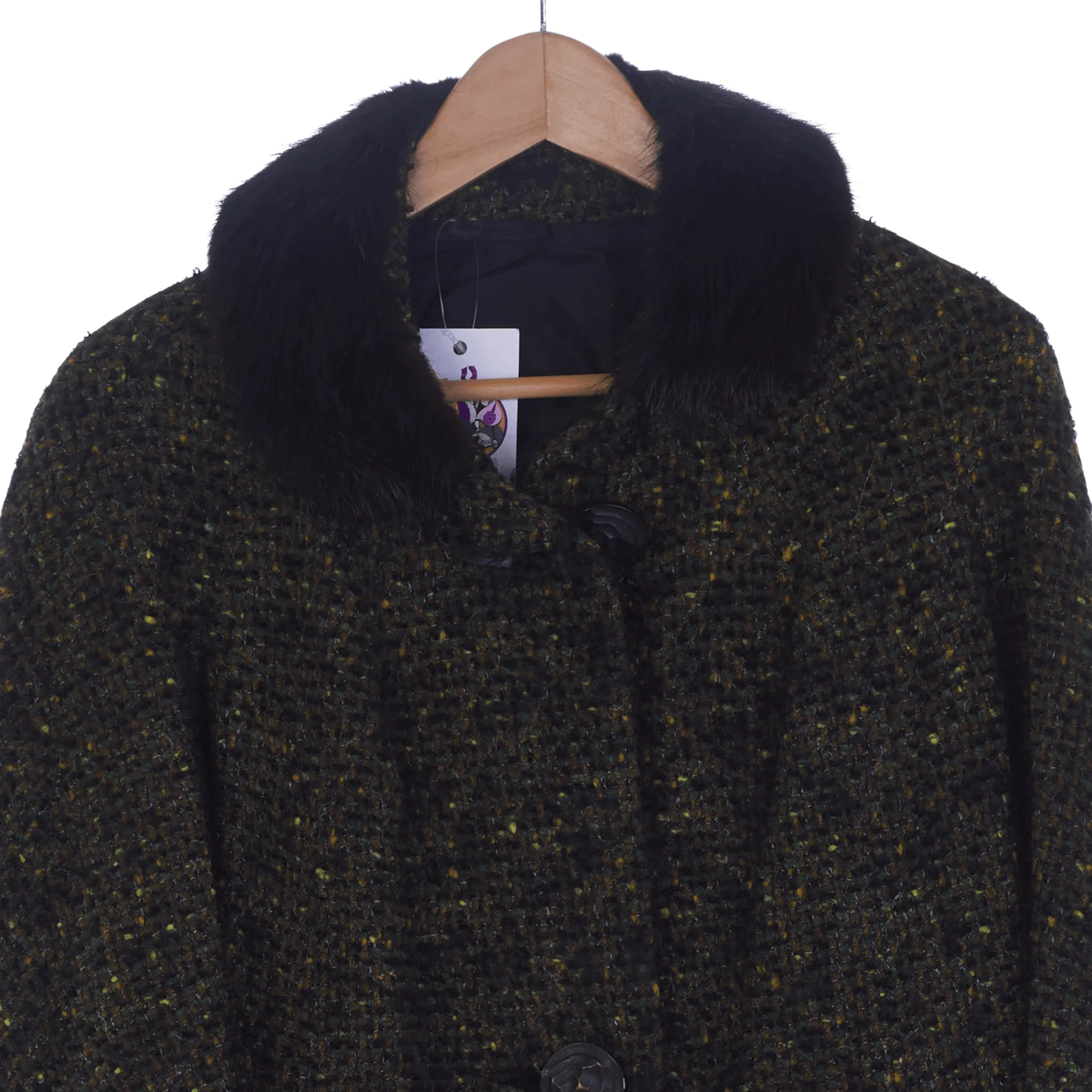 Seigal Green Multi-Flecked Vintage Long Sleeved Coat UK Size 14