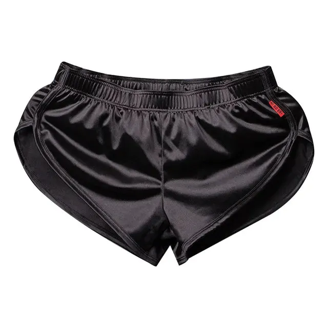 Shiny Solid Color Short Boxer