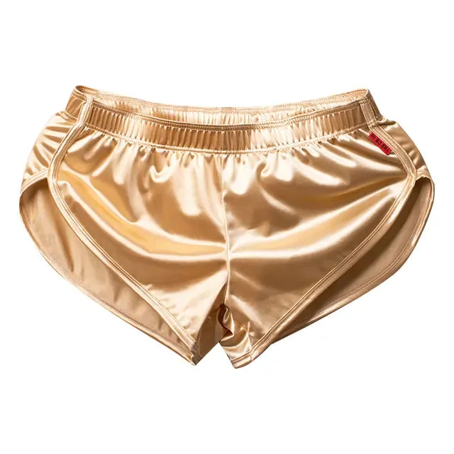 Shiny Solid Color Short Boxer