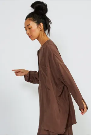 Shosh Collarless Tunic Cafe au Lait