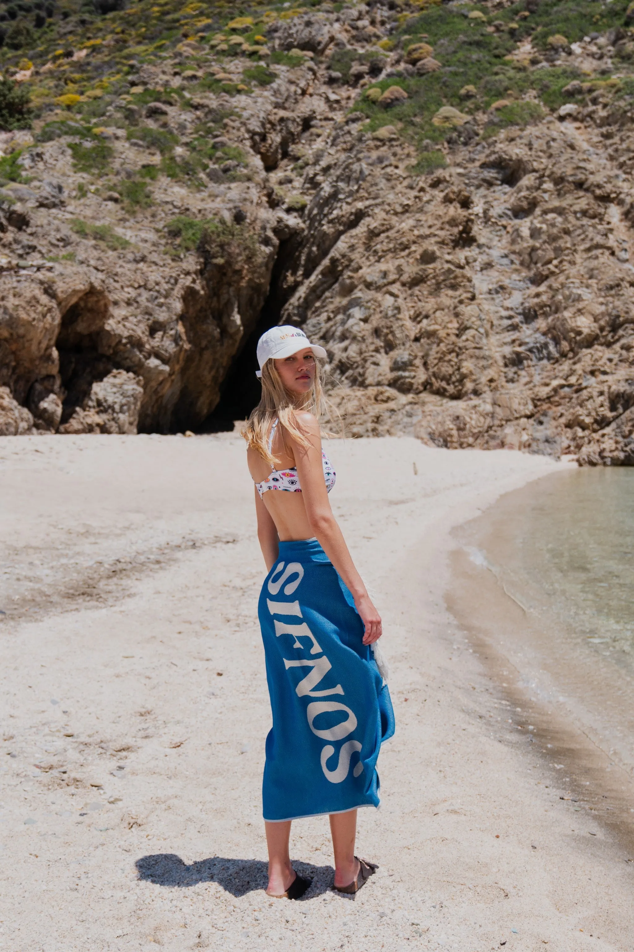 Sifnos Bright Blue | Feather Beach Towel