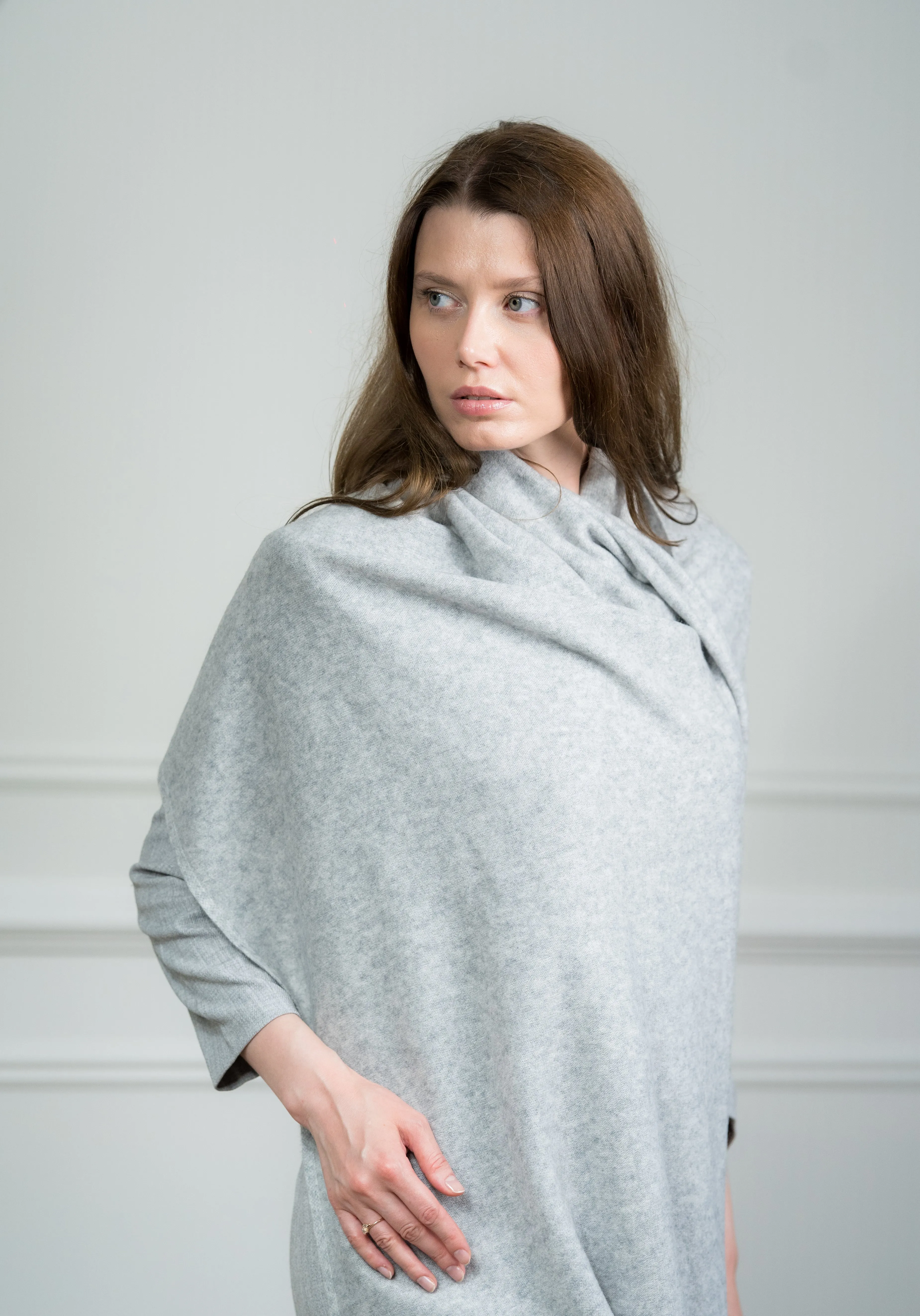 Silver Cashmere Travel Wrap